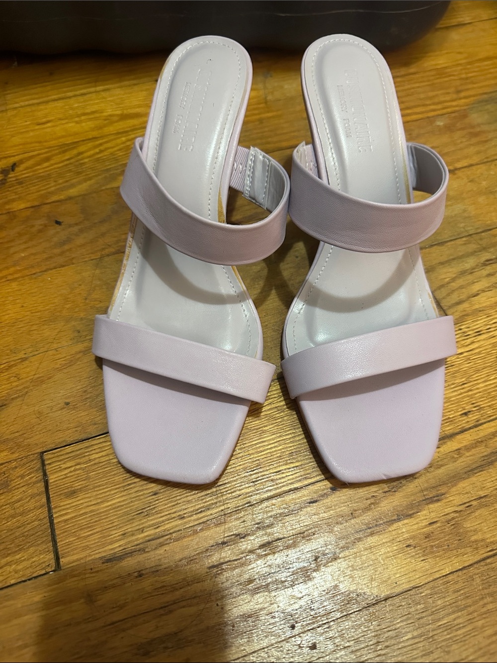Women’s Pastel Lilac Double-Strap Block Heel Sandals